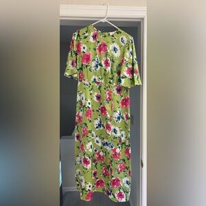 Angel Eye London Green Floral Midi Dress